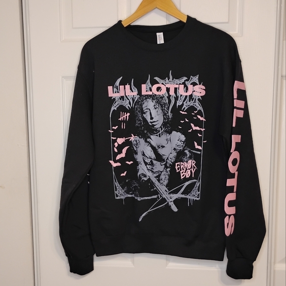 LIL LOTUS Rapper Musician Black Graphic Sweatshirt Sz M - Picture 2 of 8